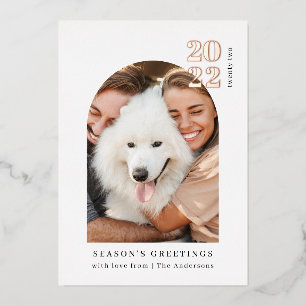 Minimale kerstfeestdag voor foto's roze roze kerst folie uitnodiging