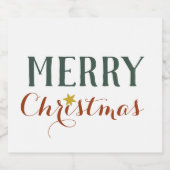 Minimale kerstfeestdag voor Merry Sparkling Wijnetiket (Enkel label)