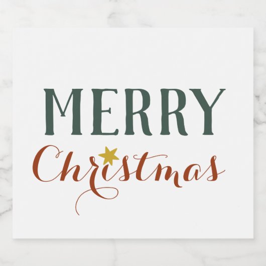 Minimale kerstfeestdag voor Merry Sparkling Wijnetiket (Enkel label)