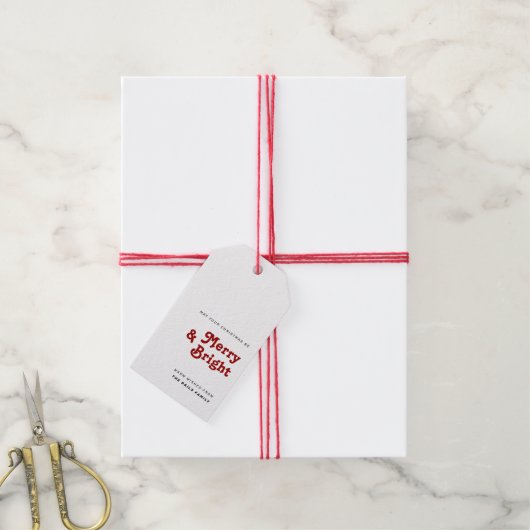 Minimale kerstfeestdagen cadeaulabel (Met Touw)