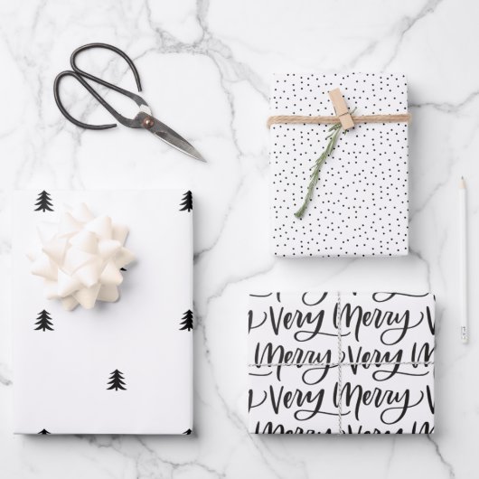Minimale kerstfeestdagen met kerstcadeautjes inpakpapier vel (Voorkant)