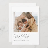 Minimale kerstfeestelijke fotokaart bedankkaart (Voorkant / Achterkant)