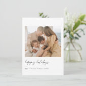 Minimale kerstfeestelijke fotokaart bedankkaart (Staand voorkant)