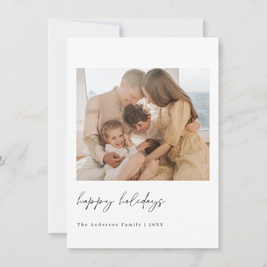 Minimale kerstfeestelijke fotokaart bedankkaart (Voorkant)