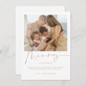 Minimale kerstfeestelijke fotokaart bedankkaart (Voorkant / Achterkant)