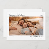 Minimale kerstfeestelijke fotokaart bedankkaart (Voorkant / Achterkant)