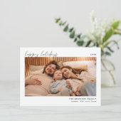 Minimale kerstfeestelijke fotokaart bedankkaart (Staand voorkant)