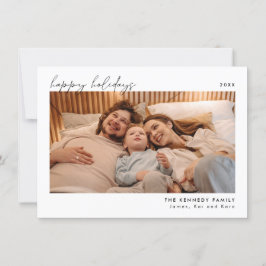 Minimale kerstfeestelijke fotokaart bedankkaart