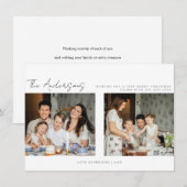 Minimale kerstfeestelijke fotokaart bedankkaart (Voorkant / Achterkant)