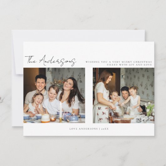 Minimale kerstfeestelijke fotokaart bedankkaart (Voorkant)