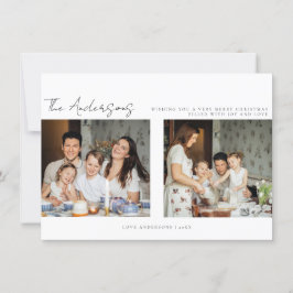 Minimale kerstfeestelijke fotokaart bedankkaart