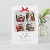 Minimale kerstfeestelijke fotoserie kaart (Staand voorkant)
