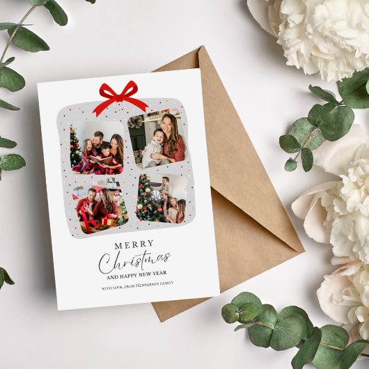Minimale kerstfeestelijke fotoserie kaart