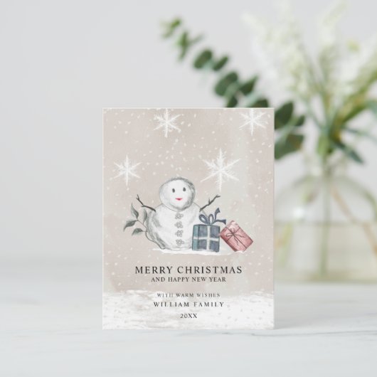 Minimale kerstfeestkaart feestdagenkaart (Staand voorkant)