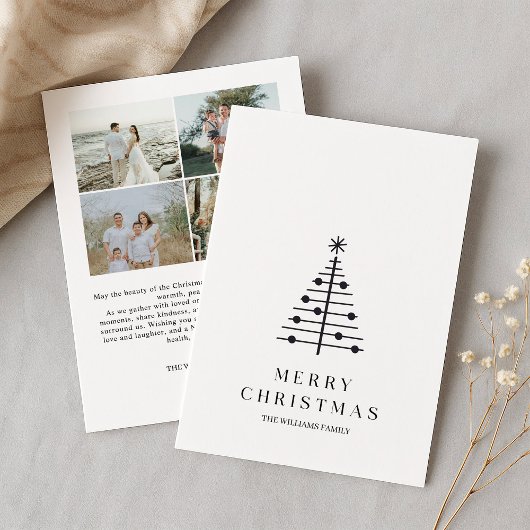 Minimale kerstfeestkaart feestdagenkaart