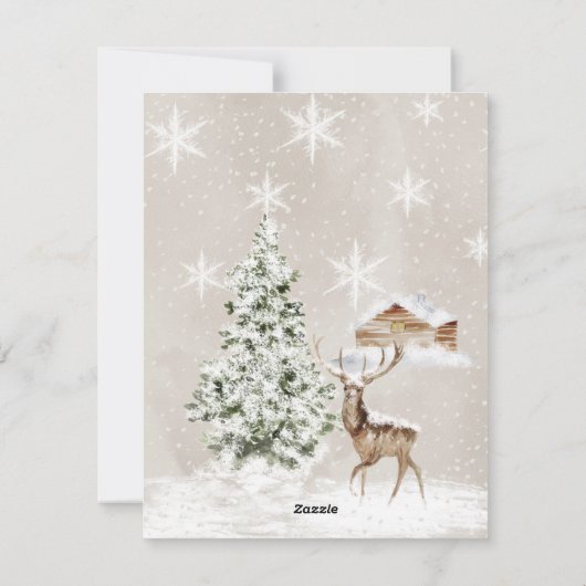 Minimale kerstfeestkaart feestdagenkaart (Achterkant)