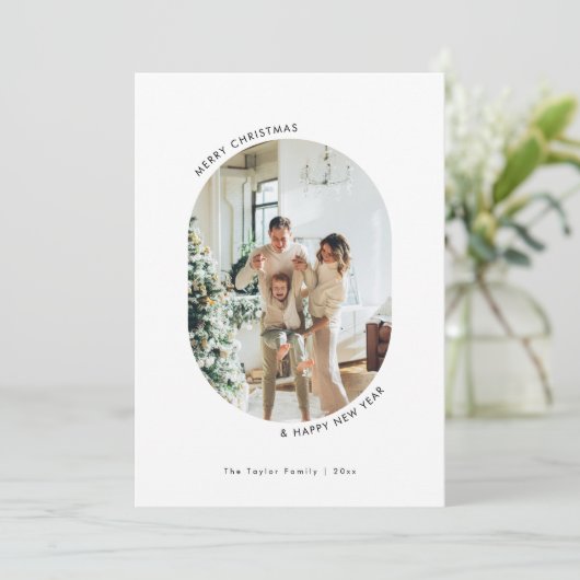 Minimale kerstfeestkaart kaart (Staand voorkant)