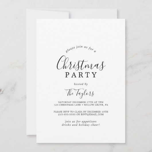 Minimale kerstfeesttypografie kaart (Voorkant)