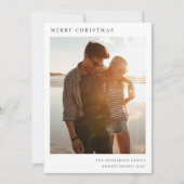 Minimale kerstfoto Eenvoudig Informal Modern Feestdagenkaart (Voorkant)