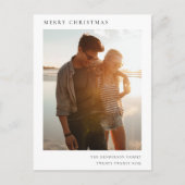 Minimale kerstfoto Eenvoudig Informal Modern Feestdagenkaart (Voorkant)