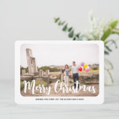 Minimale kerstfoto feestdagenkaart (Staand voorkant)