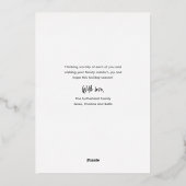 Minimale kerstfoto folie feestdagenkaart (Achterkant)