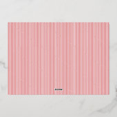 Minimale kerstfoto met Gold & Red Pin Stripe Folie Feestdagenkaart (Achterkant)