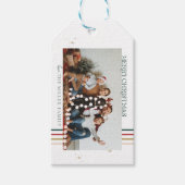 Minimale kerstfoto | Modern familieportret Cadeaulabel (Voorkant)