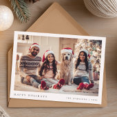 Minimale kerstfoto | Modern familieportret Feestdagenkaart