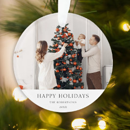 Minimale kerstfoto | Modern familieportret Ornament