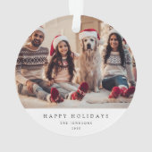 Minimale kerstfoto | Modern familieportret Ornament (achterkant)