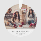 Minimale kerstfoto | Modern familieportret Ornament (voorkant)