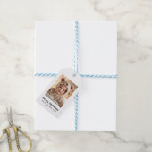 Minimale kerstfoto Moderne aangepaste vakantie Cadeaulabel (Met Touw)