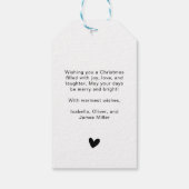 Minimale kerstfoto Moderne aangepaste vakantie Cadeaulabel (Achterkant)