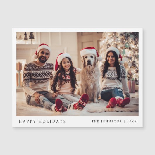 Minimale kerstfoto Moderne Kaart van de Nieuwsfami (Voorkant)