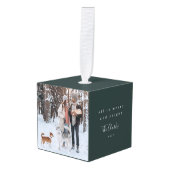 Minimale kerstfoto Scandinavian Forest Green Decoratie (Voorkant hoekig)