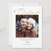 Minimale kerstfoto van Elegant Merry Feestdagenkaart (Voorkant)