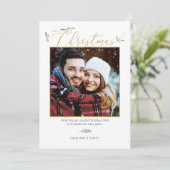 Minimale kerstfoto van Elegant Merry Feestdagenkaart (Staand voorkant)