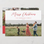 Minimale kerstfoto van Elegant Merry Feestdagenkaart (Voorkant / Achterkant)