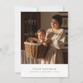 Minimale kerstfoto van Feliz Navidad Feestdagenkaart (Voorkant)