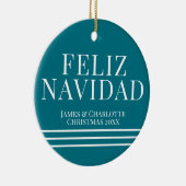 Minimale kerstfoto van Feliz Navidad Keramisch Ornament (Rechts)