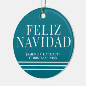 Minimale kerstfoto van Feliz Navidad Keramisch Ornament (Links)