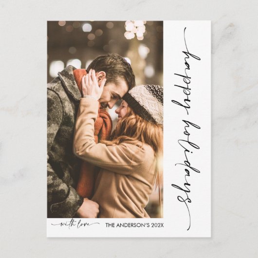 Minimale kerstfoto van hoek feestdagenkaart (Voorkant)