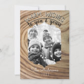 Minimale kerstfoto van Rustic Wood Holiday Kaart (Voorkant)