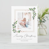 Minimale kerstfotokaart feestdagenkaart (Staand voorkant)