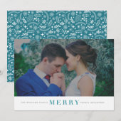 Minimale kerstfotokaarten voor Merry Feestdagenkaart (Voorkant / Achterkant)