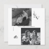 Minimale kerstfoto's met zwarte en witte kunst feestdagenkaart (Voorkant)