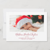 Minimale kerstgeboorte van Red Merry Feestdagenkaart (Achterkant)