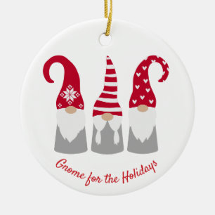 Minimale kerstgnomen voor persoonlijk gebruik keramisch ornament