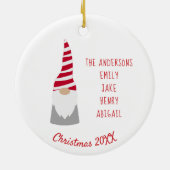 Minimale kerstgnomen voor persoonlijk gebruik keramisch ornament (Achterkant)